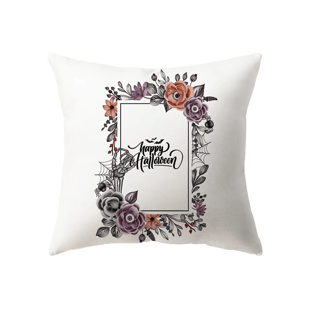 萬聖節恐怖南瓜頭骨印花圖案靠墊套家居客廳沙發裝飾（不含芯） - 格蘭特居家溫馨風格居