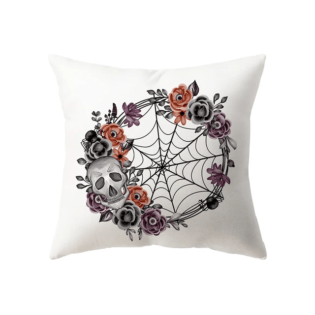 萬聖節恐怖南瓜頭骨印花圖案靠墊套家居客廳沙發裝飾（不含芯） - 格蘭特居家溫馨風格居